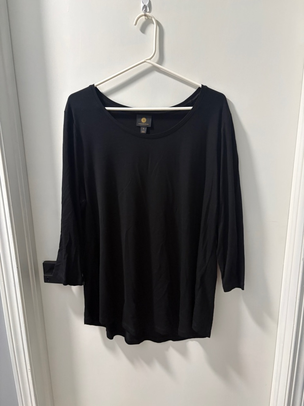 JM Collection Black Scoop Neck Women's Top